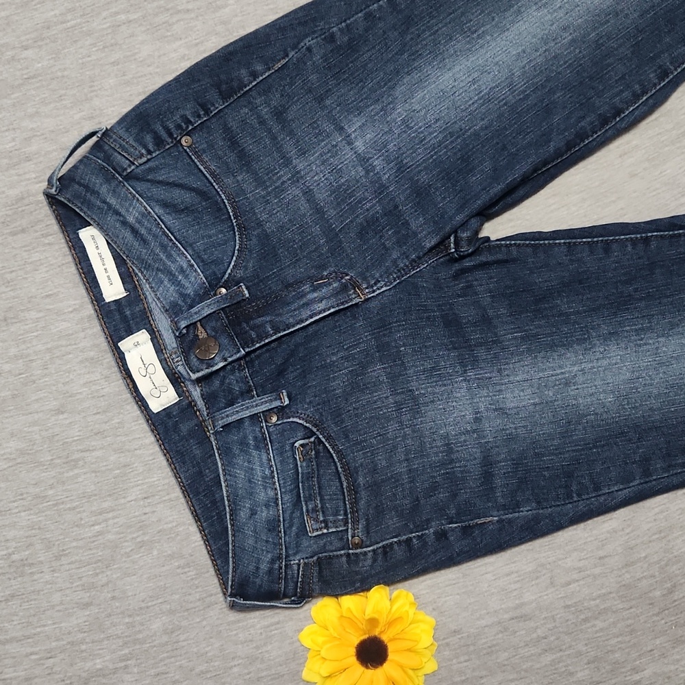 Jessica Simpson Brand "Kiss Me" Super Skinny Mid-Rise Dark Denim Jeans Jeggings - Picture 4 of 14